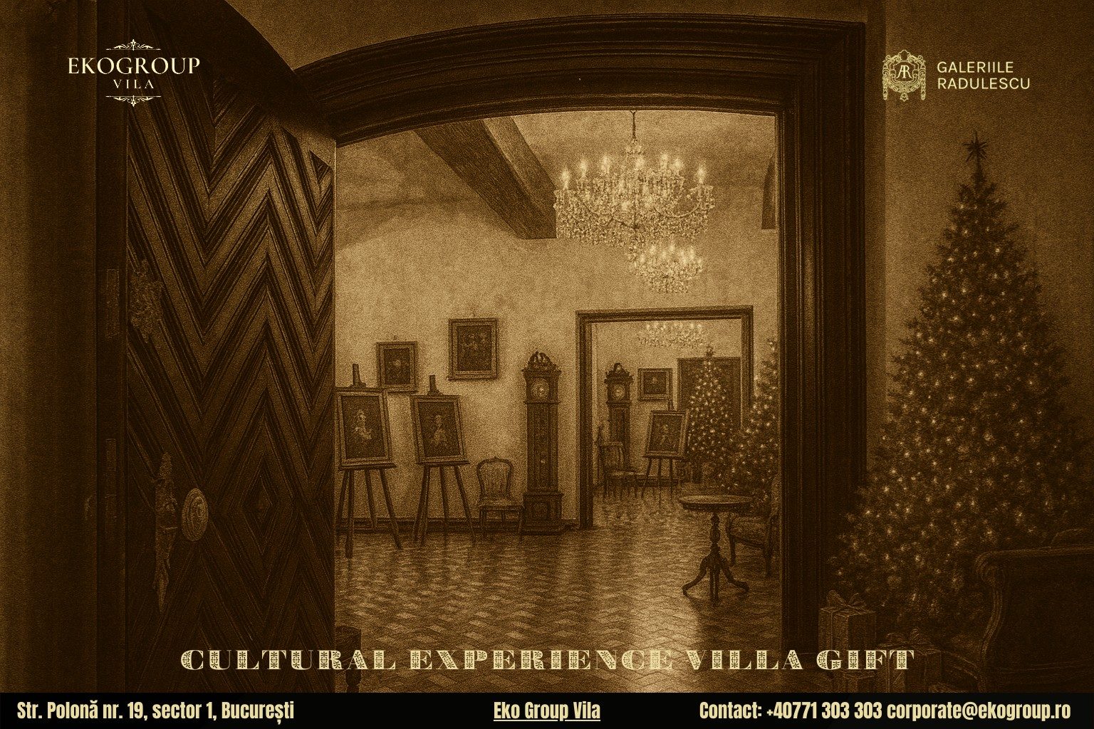 Un cadou de Crăciun cu suflet cultural: acces la expoziția „Crăciunul anilor ’30” la Eko Group Vila